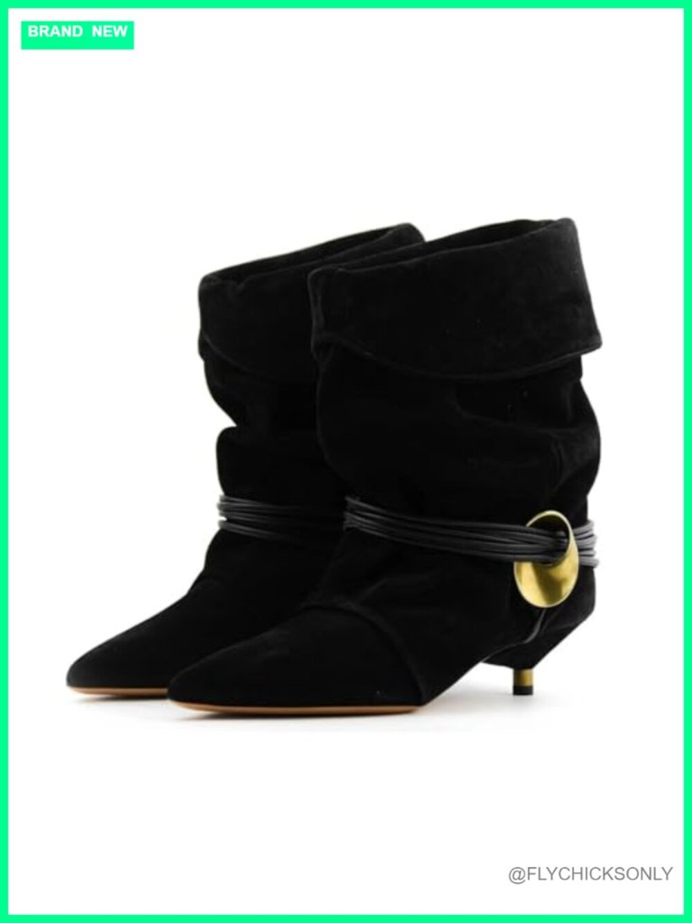 Slouchy Pointed Toe Kitten Heel Ankle Booties Suede Pull-On Wide Calf